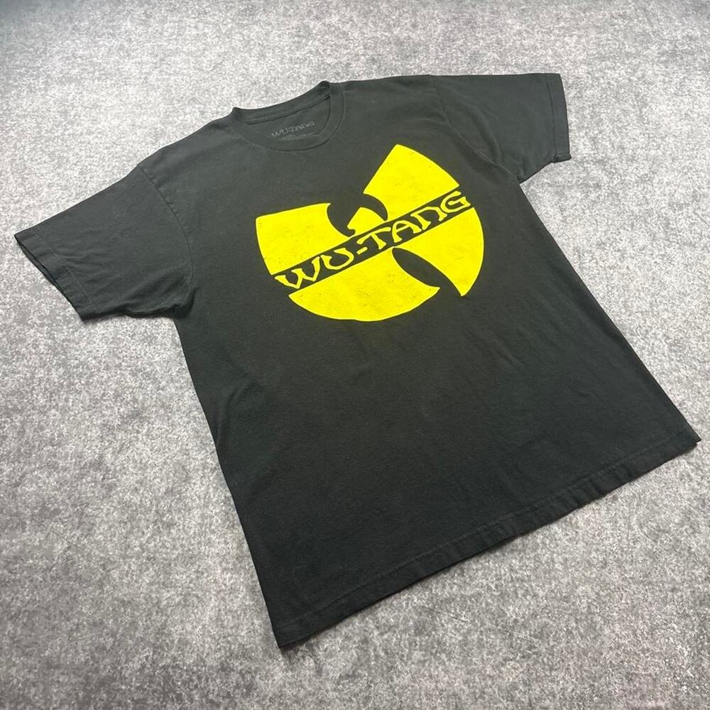 Wu-Tang Clan Black Yellow Logo Graphic T-Shirt Men’s Large Y2K Hip Hop